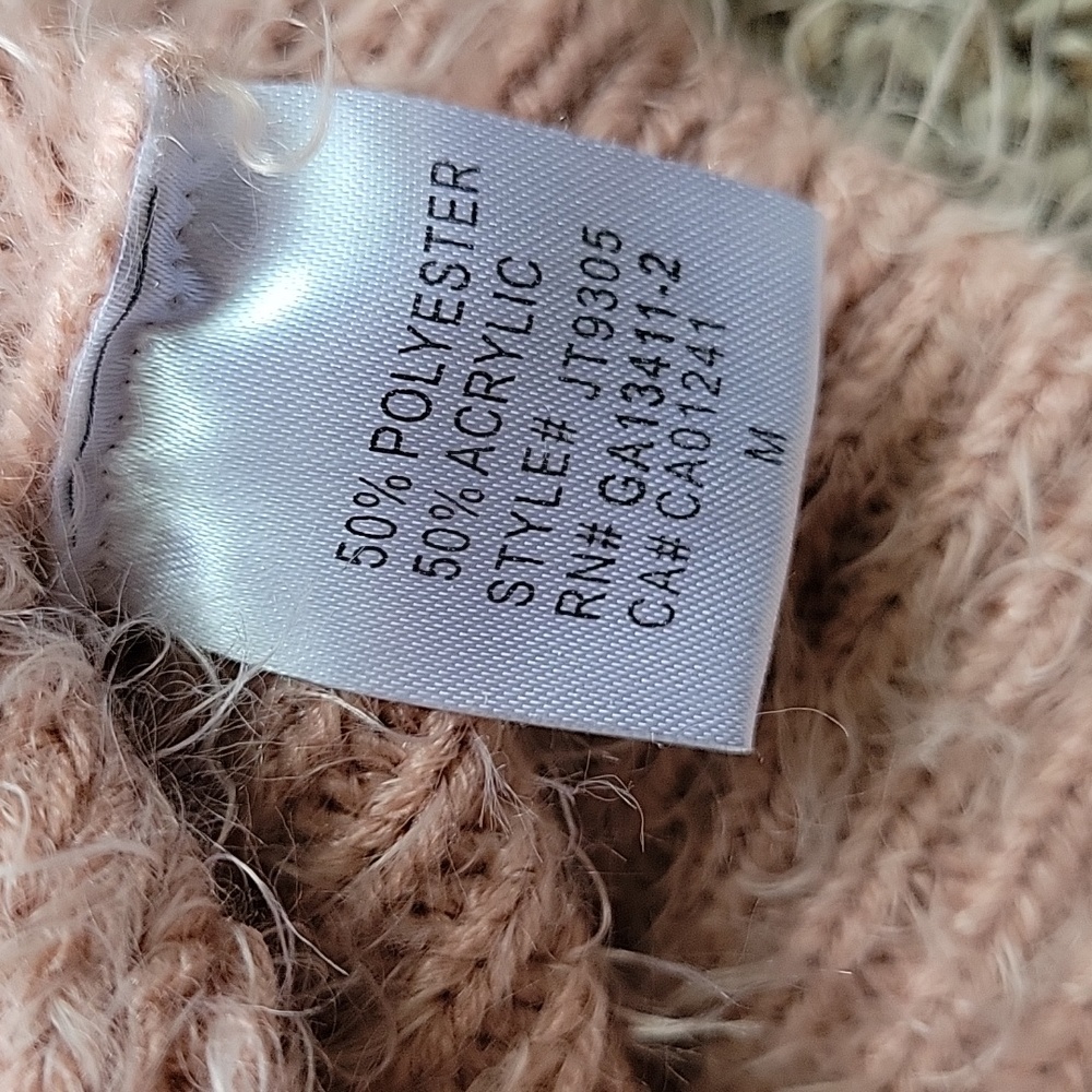 Puff & Bear Blush / Peach  Color Fuzzy Sweater - Picture 9 of 10